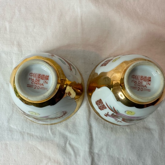 Vintage Chinese Jingdezhen porcelain phoenix dragon tea bowl - Picture 5 of 8